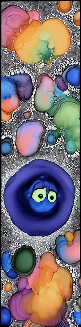 Free abstract bookmark featuring swimming cells